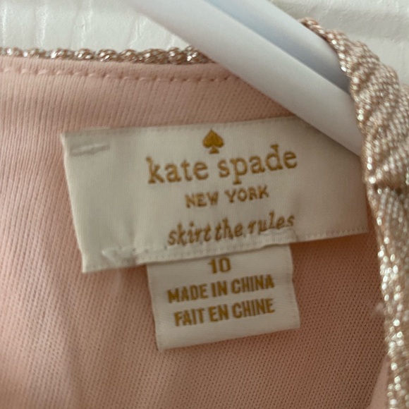 Kate Spade rose gold metallic girls ruffel dress size 10 - Picture 4 of 4